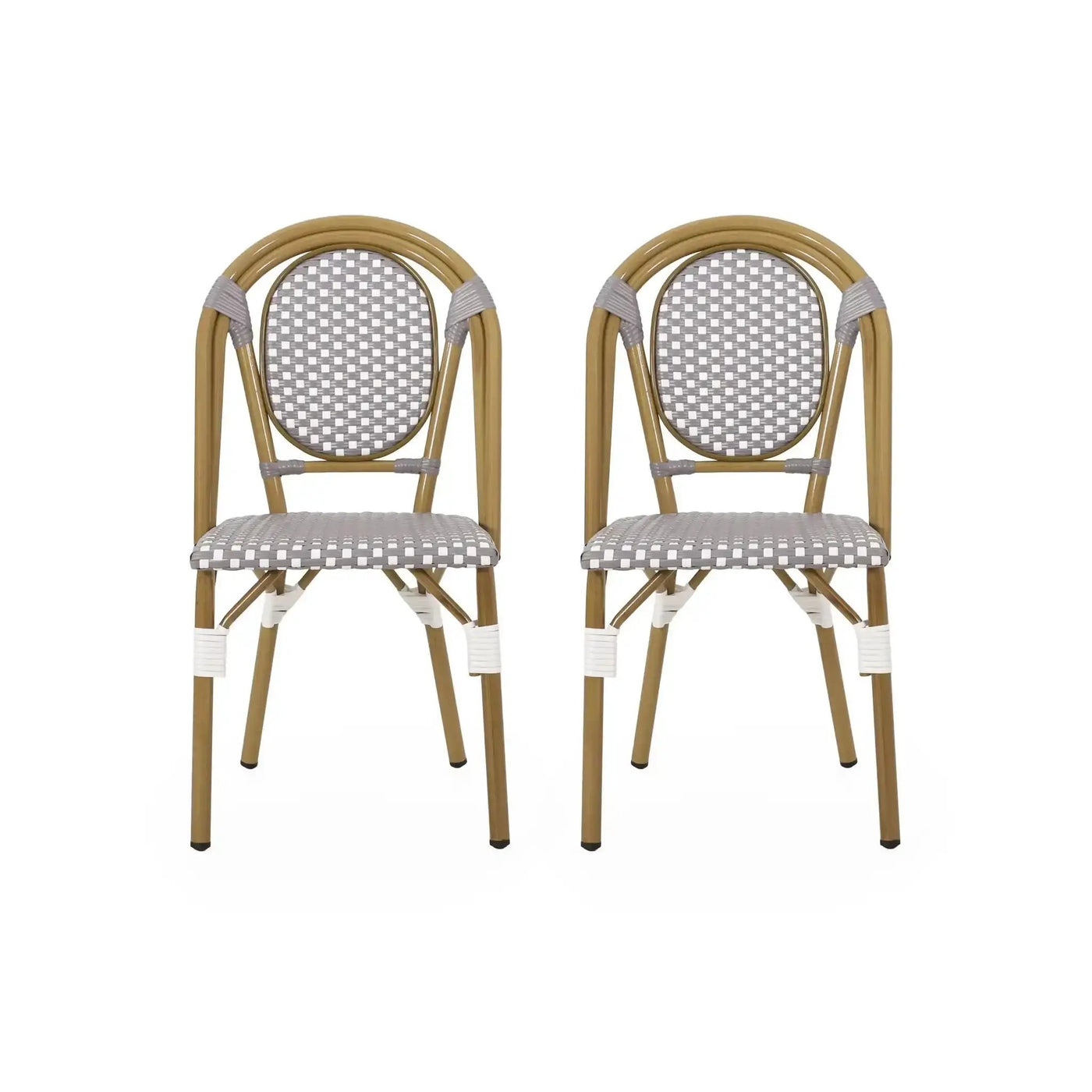 Outdoor Rattan and Aluminum French Bistro Chair Set by HouseOfZazla