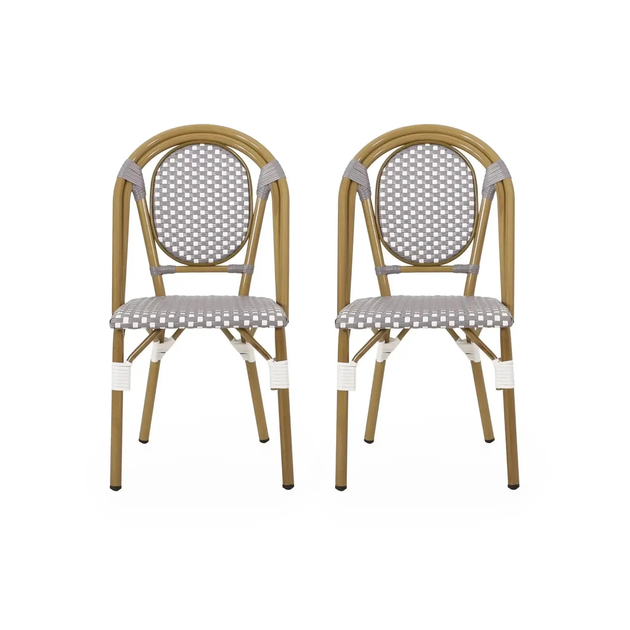 Outdoor Rattan and Aluminum French Bistro Chair Set by HouseOfZazla