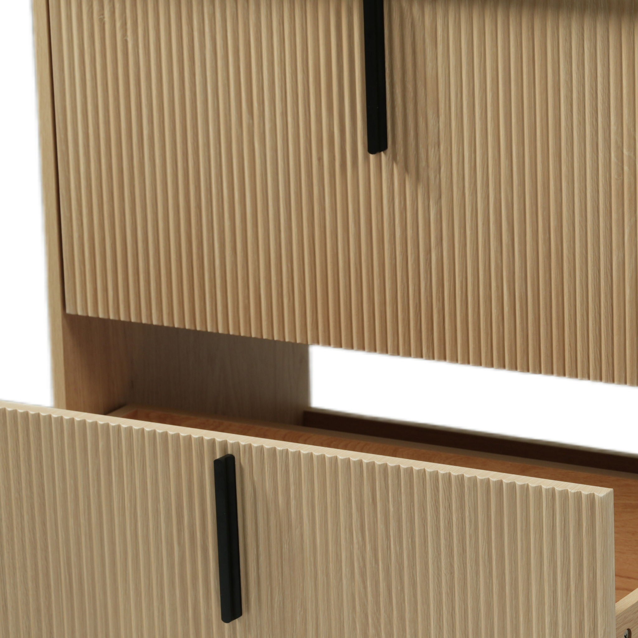 Bathroom Vanity With Ceramic Sink, Fluted Design by HouseOfZazla