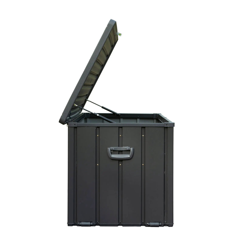 100 Gallon Outdoor Storage Deck Box - Waterproof, Dark Gray by HouseOfZazla