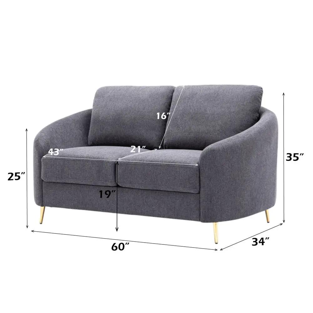 Yuina - Loveseat - Gray Linen by Unique Piece Furniture