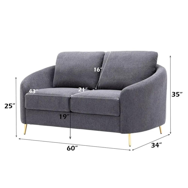 Yuina - Loveseat - Gray Linen by Unique Piece Furniture
