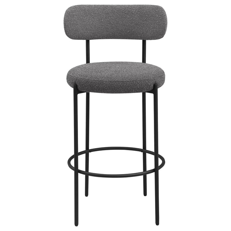 Viola Boucle Upholstered Bar Chair Grey (Set of 2) by Unique Piece Furniture