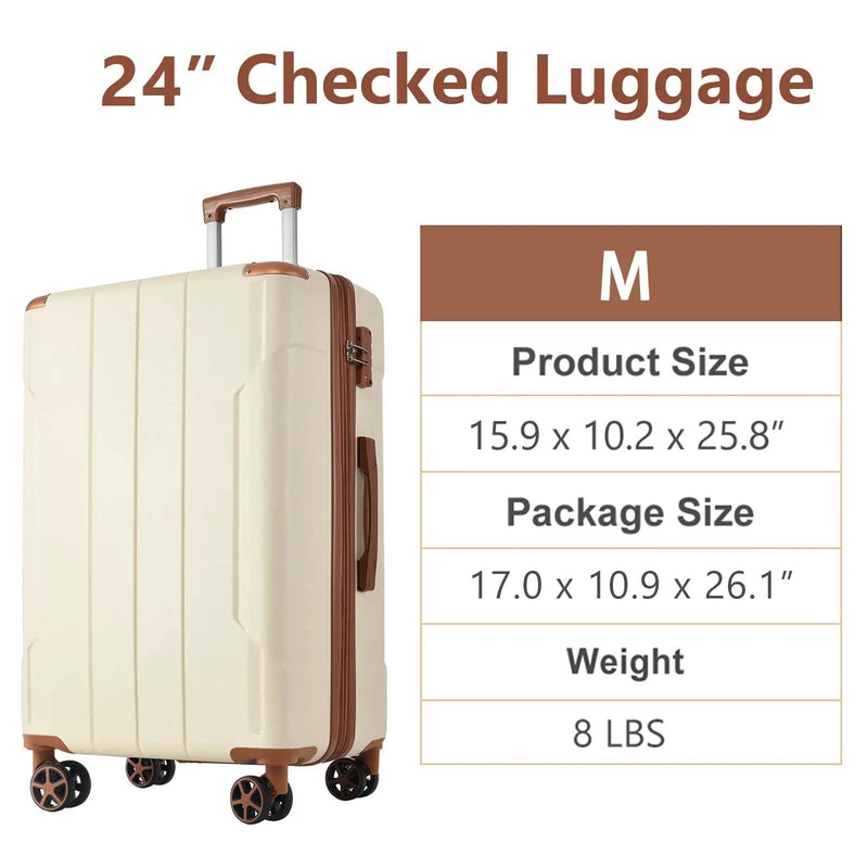 Lightweight Durable ABS Hardshell Luggage - 24-inch by HouseOfZazla