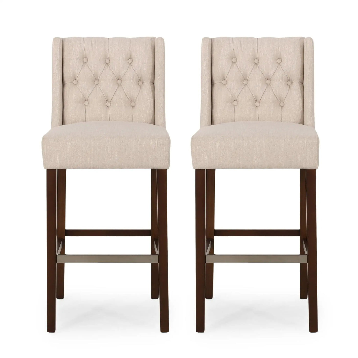 Solstara Upholstered Dining Barstool with Button Tufted and Wing Back by HouseOfZazla