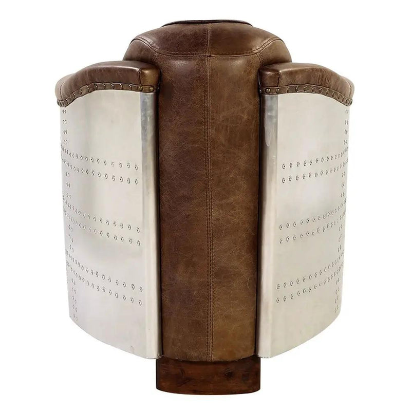 Brancaster - Chair - Retro Brown Top Grain Leather & Aluminum by Unique Piece Furniture