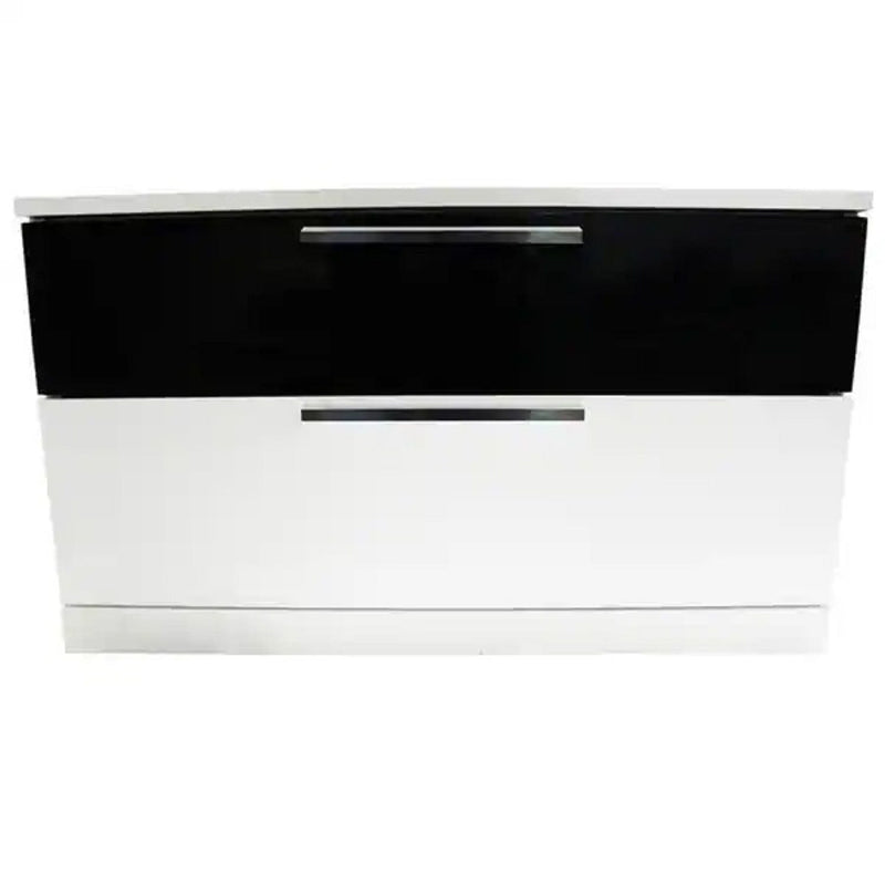 2 Drawer Nightstand, Bedside Table with Ample Storage - White / Black, photo 5 of 7