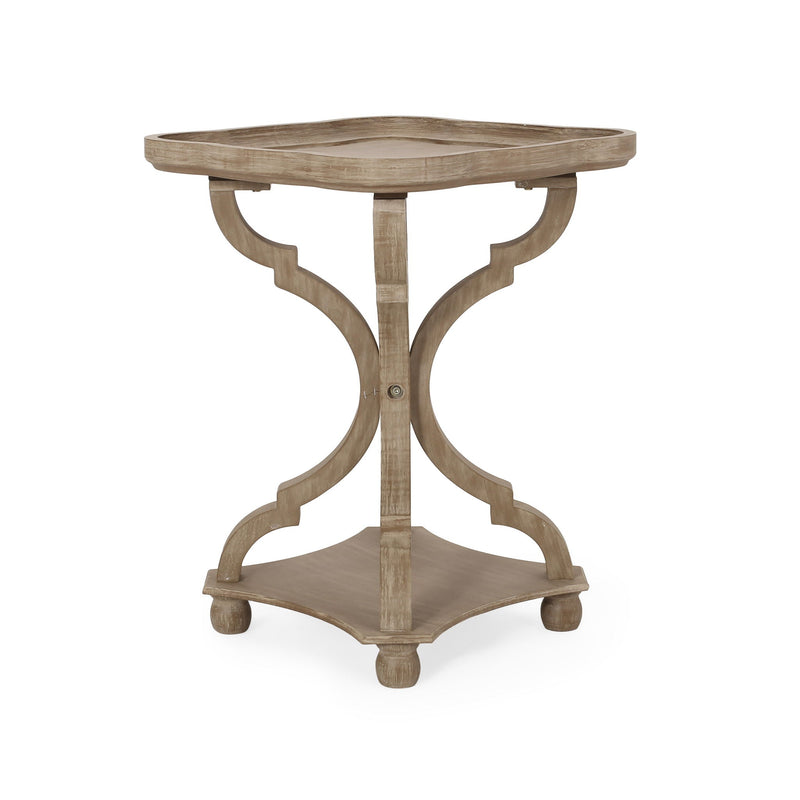 French Country Accent Table With Hourglass Design - Natural by HouseOfZazla