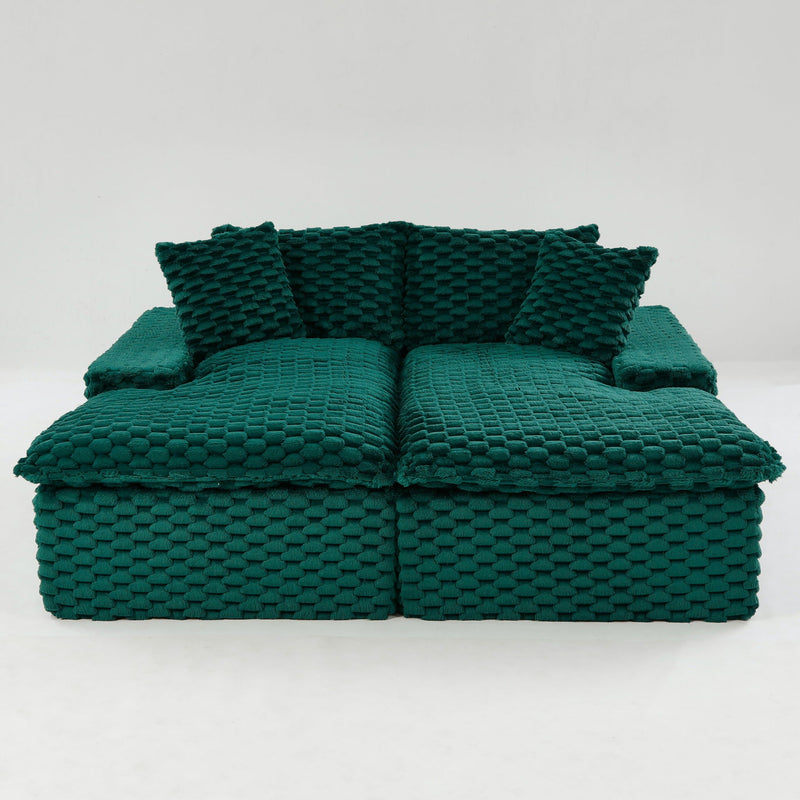 Double Chaise Lounge With Full Compressed Sponge by HouseOfZazla