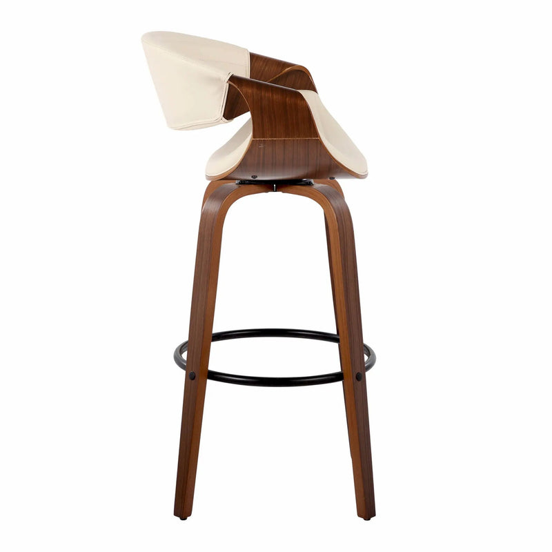 Symphony - Mid Century Modern Fixed Height Barstool With Swivel And Round Footrest (Set of 2) by Unique Piece Furniture