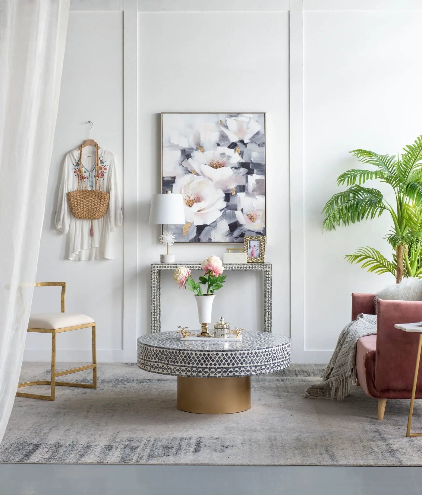 Unique Capiz Coffee Table & Pedestal Base by HouseOfZazla