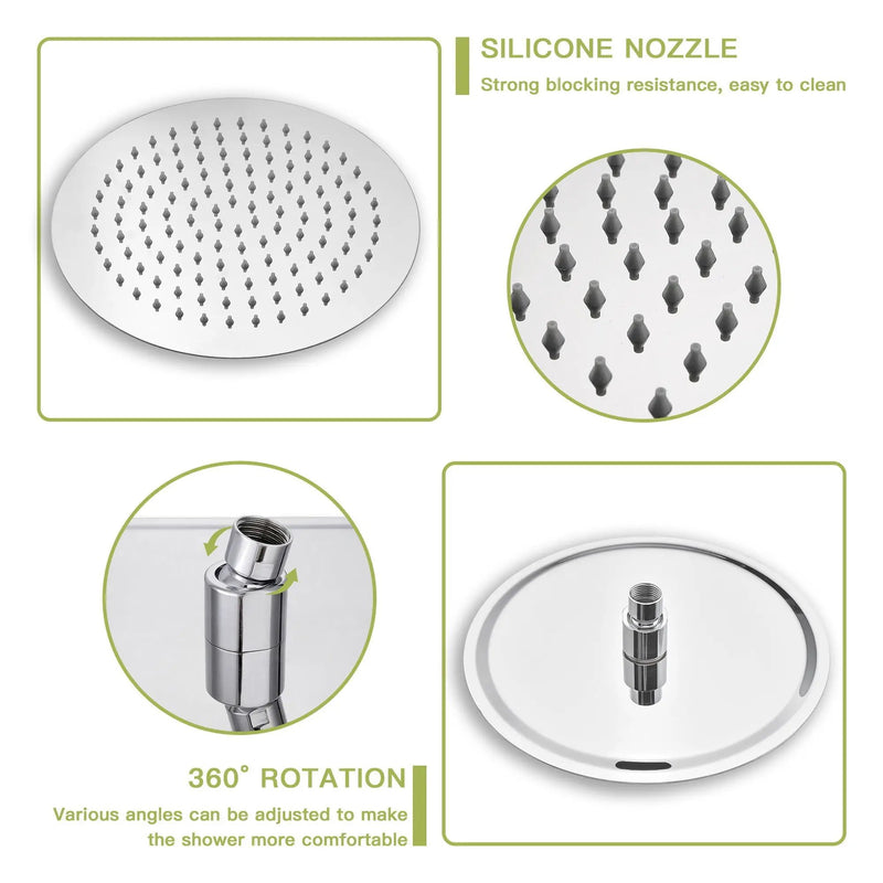 Shower System With 5 Function Rain Hand Shower And Slide Bar Combo by HouseOfZazla