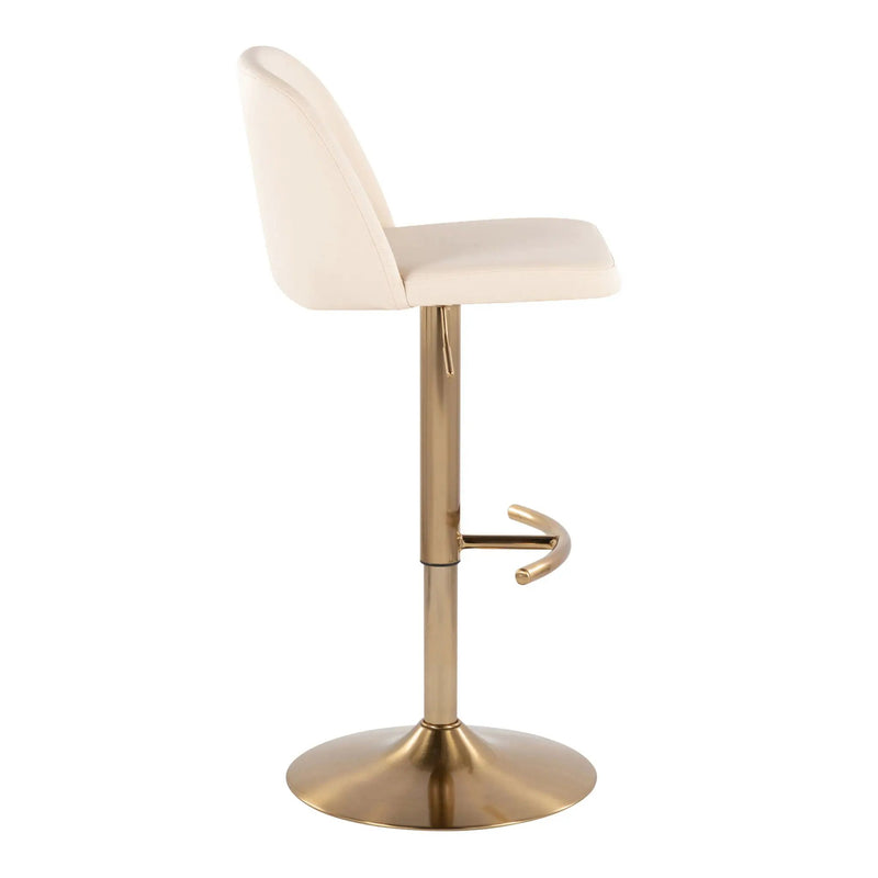 Toriano - Contemporary Adjustable Barstool With Swivel With Rounded T Footrest (Set of 2) by Unique Piece Furniture