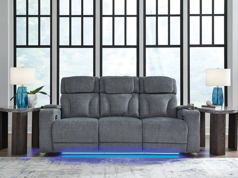 Studio Cave - Power Reclining Sofa - Steel by Unique Piece Furniture