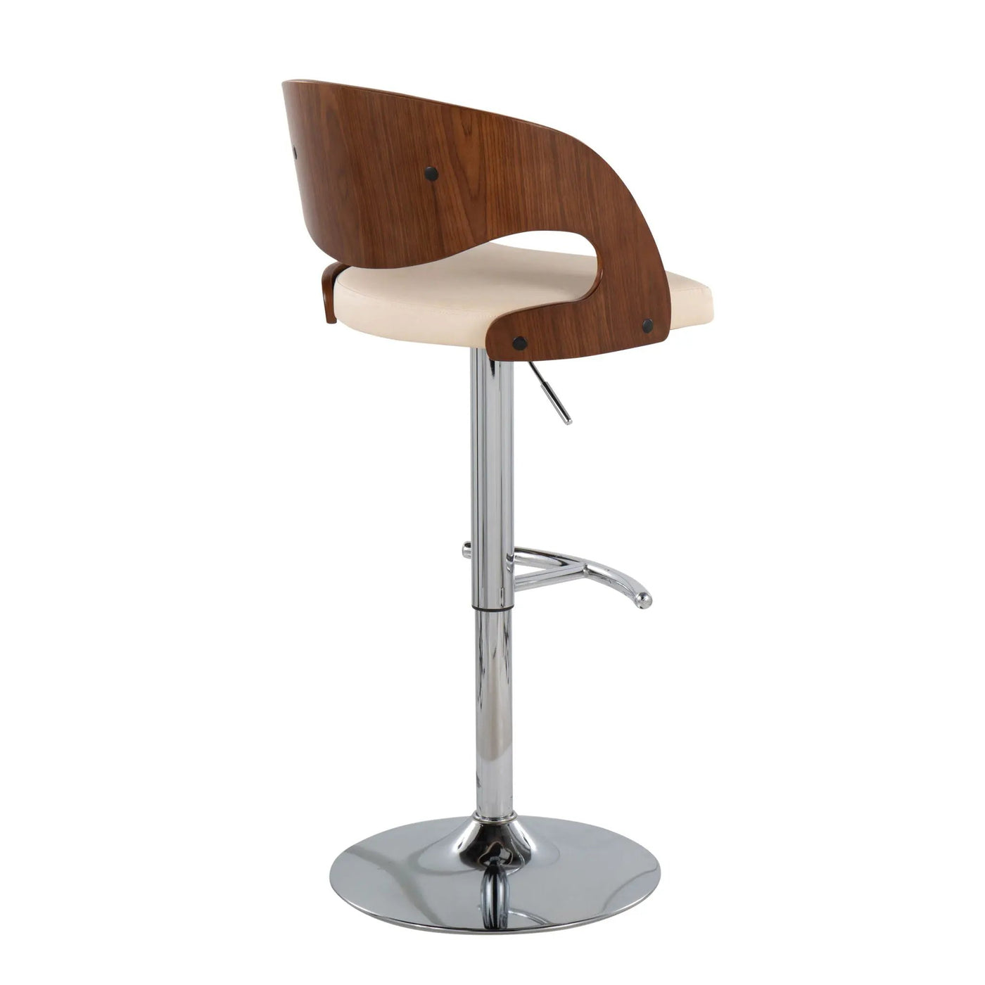Pino - Mid Century Modern Adjustable Barstool & Swivel With Rounded T Footrest (Set of 2) by HouseOfZazla