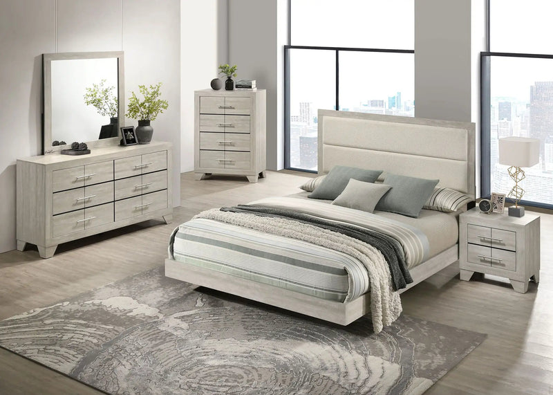 Trenton 5-piece Eastern King Bedroom Set Rustic Cream by Unique Piece Furniture