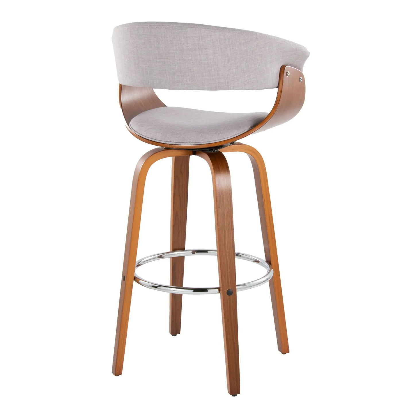 Vintage Mod - Mid Century Modern Fixed Height Barstool With Swivel With Round Footrest (Set of 2) by HouseOfZazla