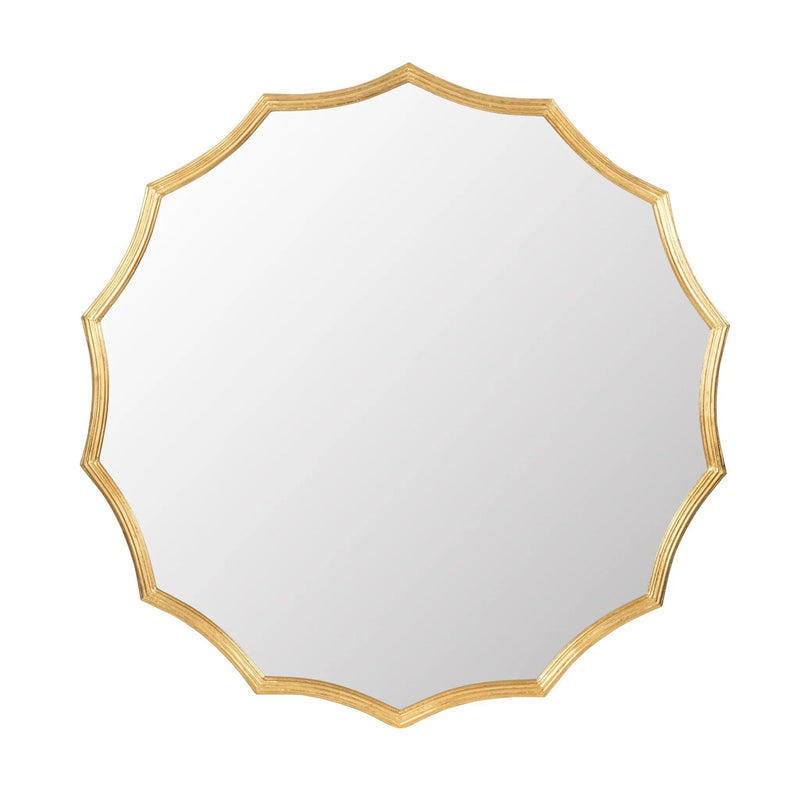 Round Sunburst Wall Mirror With, Wall Decor Mirror For Entryway Bedroom Living Room - Gold by Unique Piece Furniture