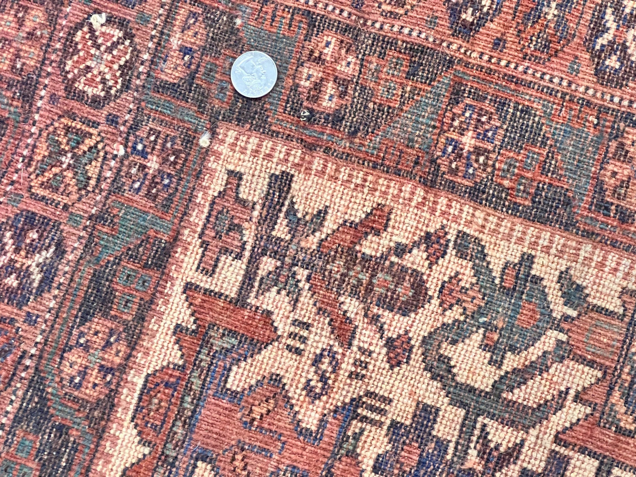 Persian Afshar Rug 5x6, Allover Repeated Motif, Wool Tribal Carpet, Handmade Semi Antique Rug by Jewel Rugs
