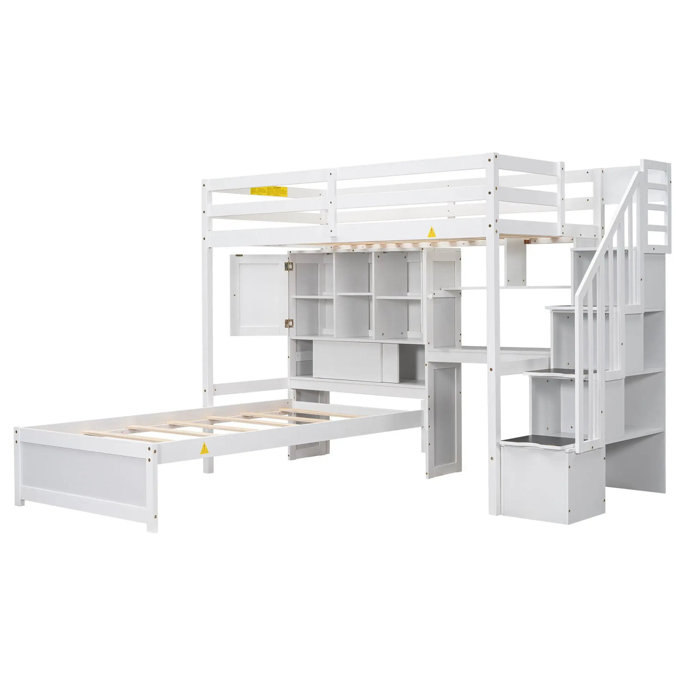 Loft Bed With Built In Desk And Staircase by HouseOfZazla