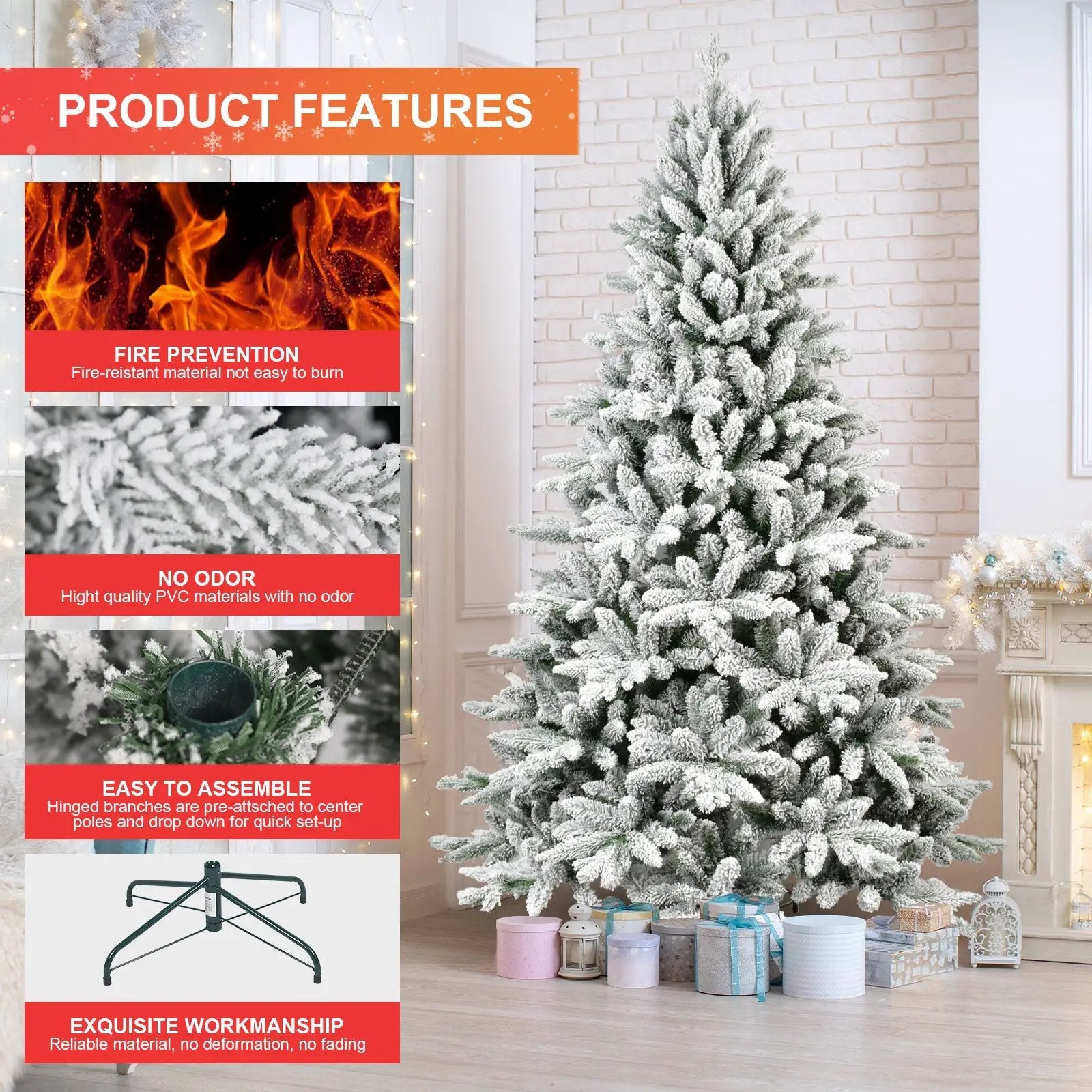 5ft Flocked Christmas Tree with 768 Tips by HouseOfZazla