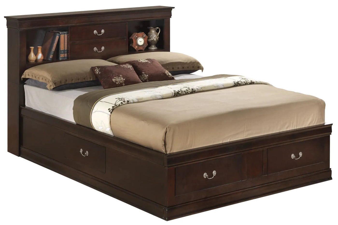 Louis Phillipe - Bookcase Storage Bed by HouseOfZazla
