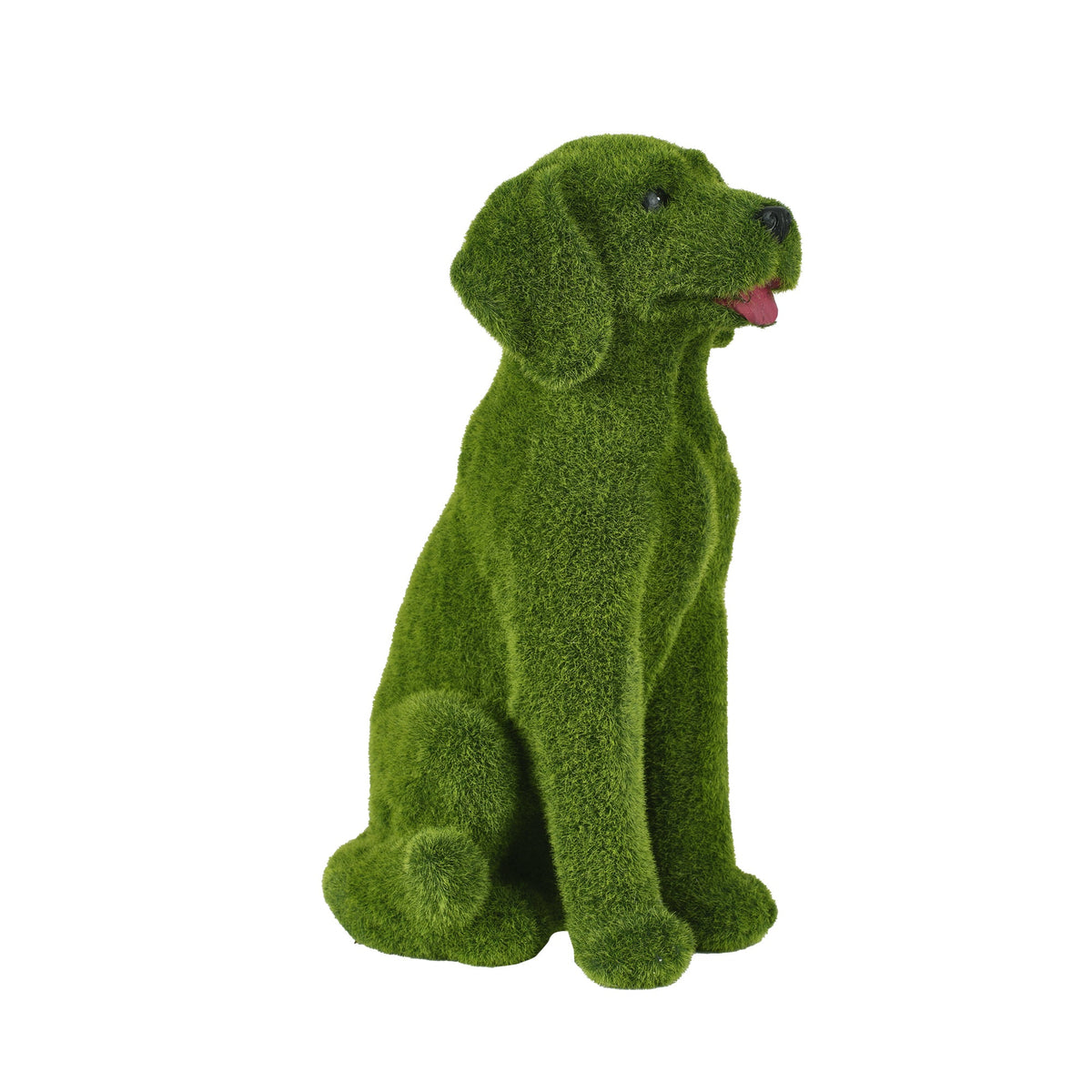 Flocked Resin Dog Garden Statue with Weatherproof Finish - Green, photo 6 of 10