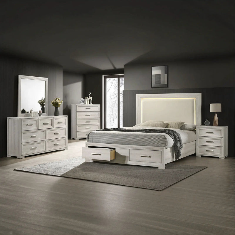 Colorado - Bedroom Set With Upholstered LED Headboard by HouseOfZazla