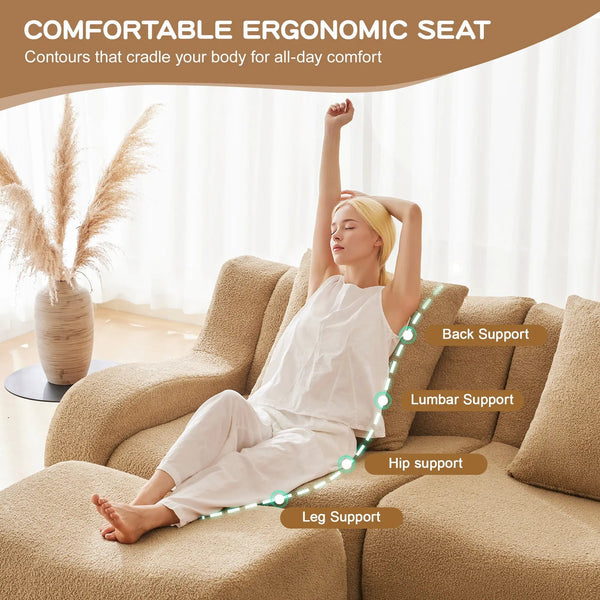 Soft Teddy Fabric Boneless Sofa, photo 2 of 10