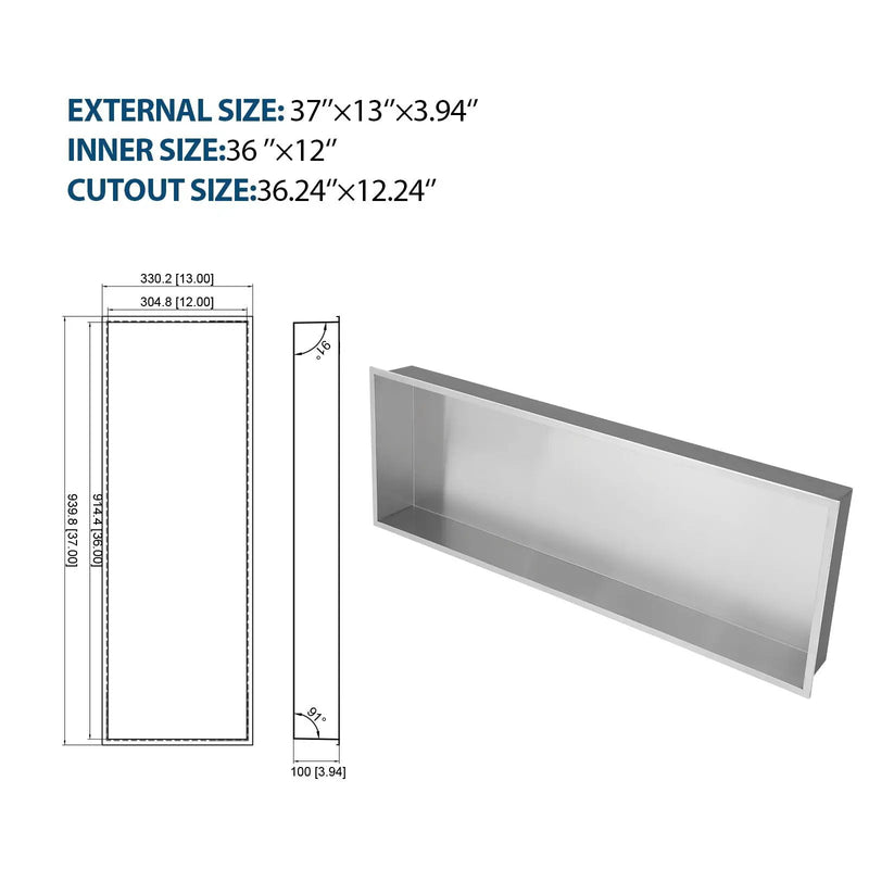Stainless Steel Shower Niche With Seamless Design For Bathroom Storage by HouseOfZazla