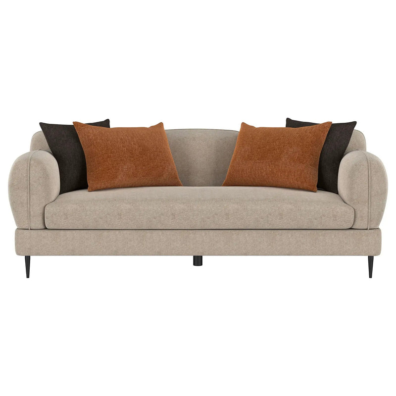 Jade Chenille Upholstered Sculpted Track Arm Sofa Latte by Unique Piece Furniture