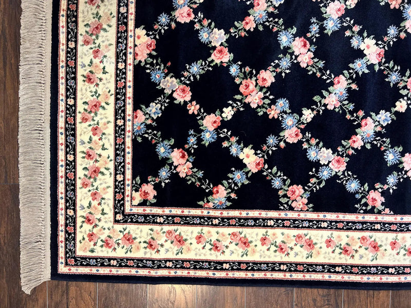 Karastan Rug 8' 8" x 12" Garden of Eden Collection Ebony Trellis #509/1270, Wool Pile Discontinued Vintage Karastan Carpet, Room Sized Rug by Jewel Rugs