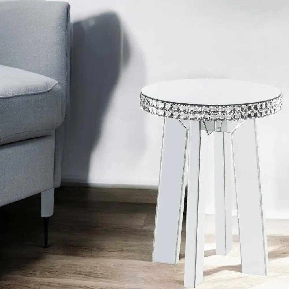 Lotus - End Table - Mirrored & Faux Ice Cube Crystals by Unique Piece Furniture