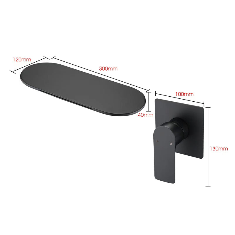 Modern Wall Mount Bathtub Faucet Single Handle With Waterfall Tub Spout And Rough by HouseOfZazla