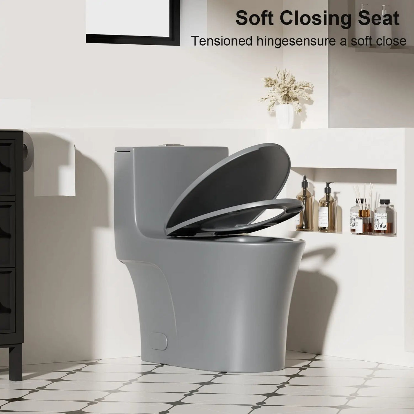 1 Piece Toilet With Dual Flush And Soft Closing Seat by HouseOfZazla