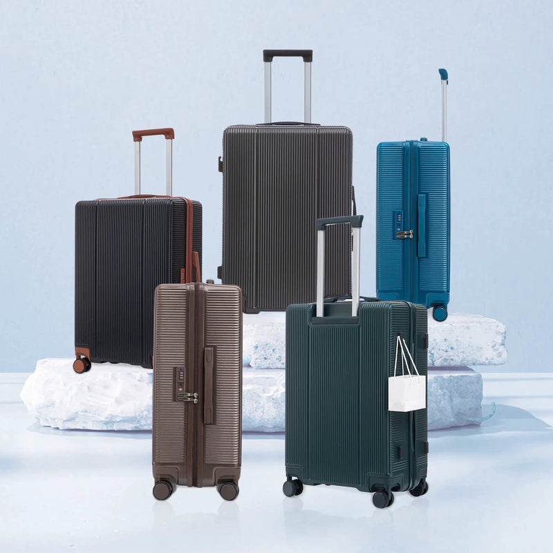 3 Piece ABS Spinner Wheel Luggage Set - Brown by HouseOfZazla
