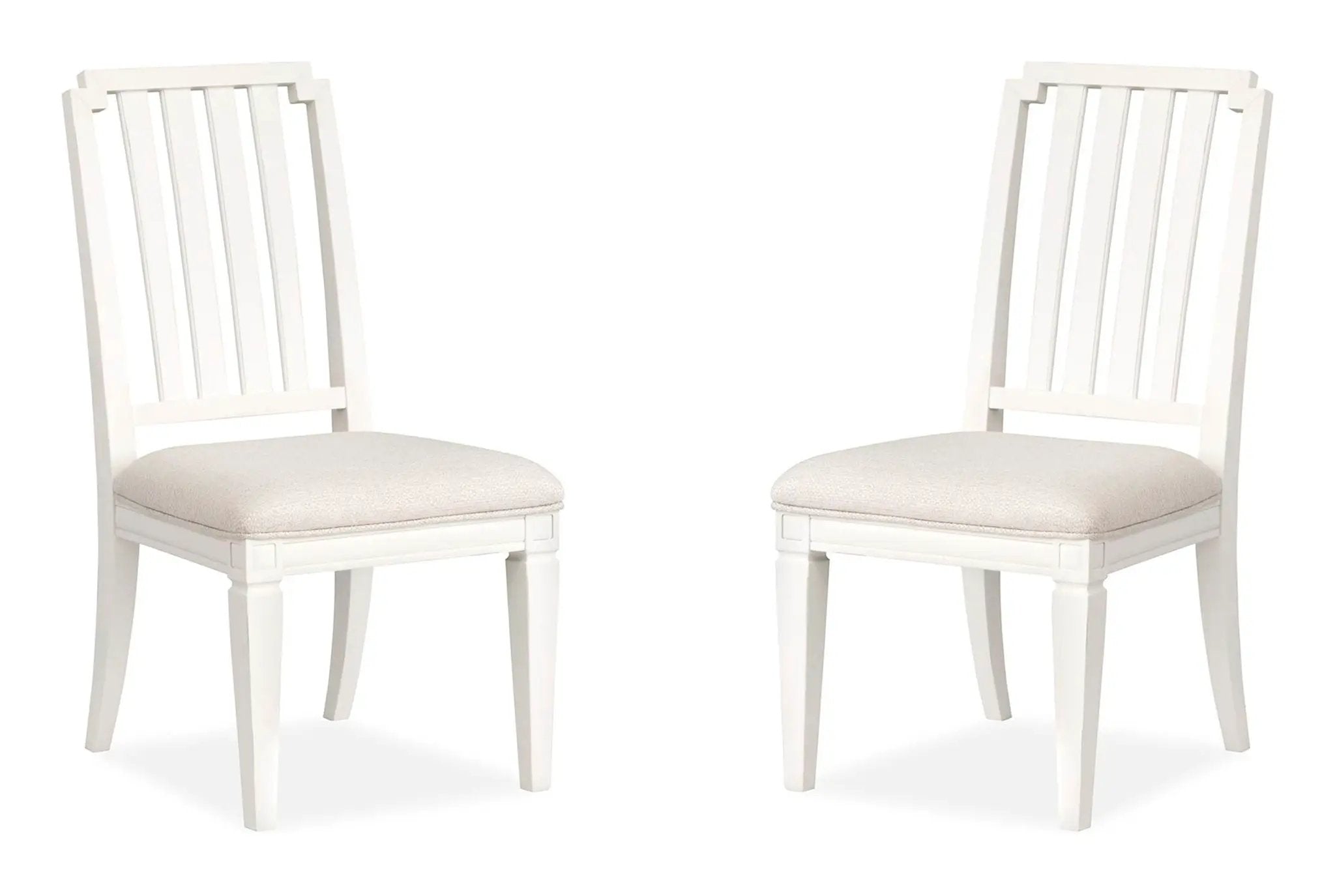 Willowbrook - Upholstered Side Chair With Wood Slat Back (Set of 2) - Egg Shell White by Unique Piece Furniture