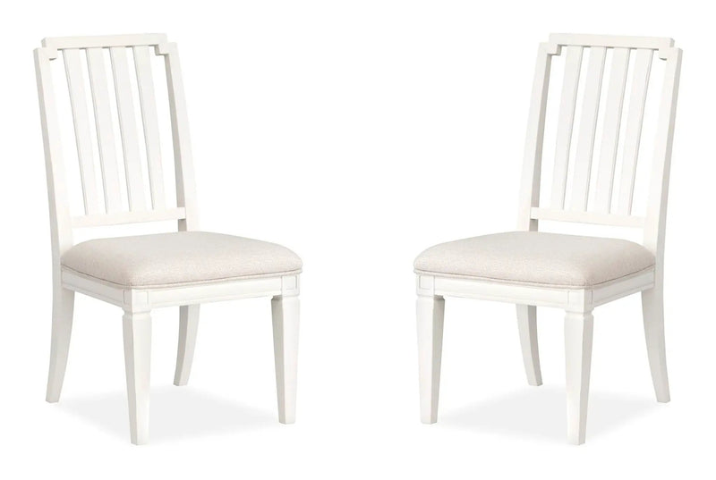 Willowbrook - Upholstered Side Chair With Wood Slat Back (Set of 2) - Egg Shell White by Unique Piece Furniture