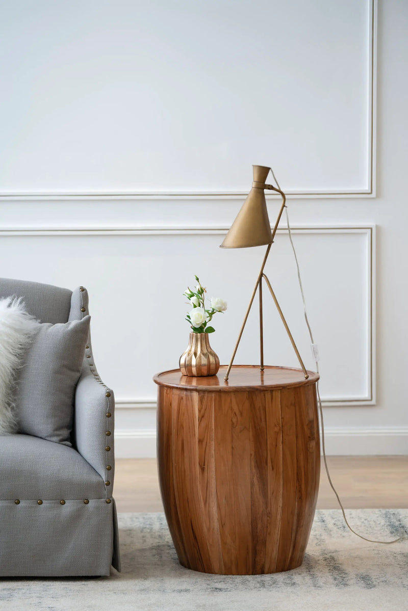 Drum Side Table With Tray Style Top by BLAKHOM