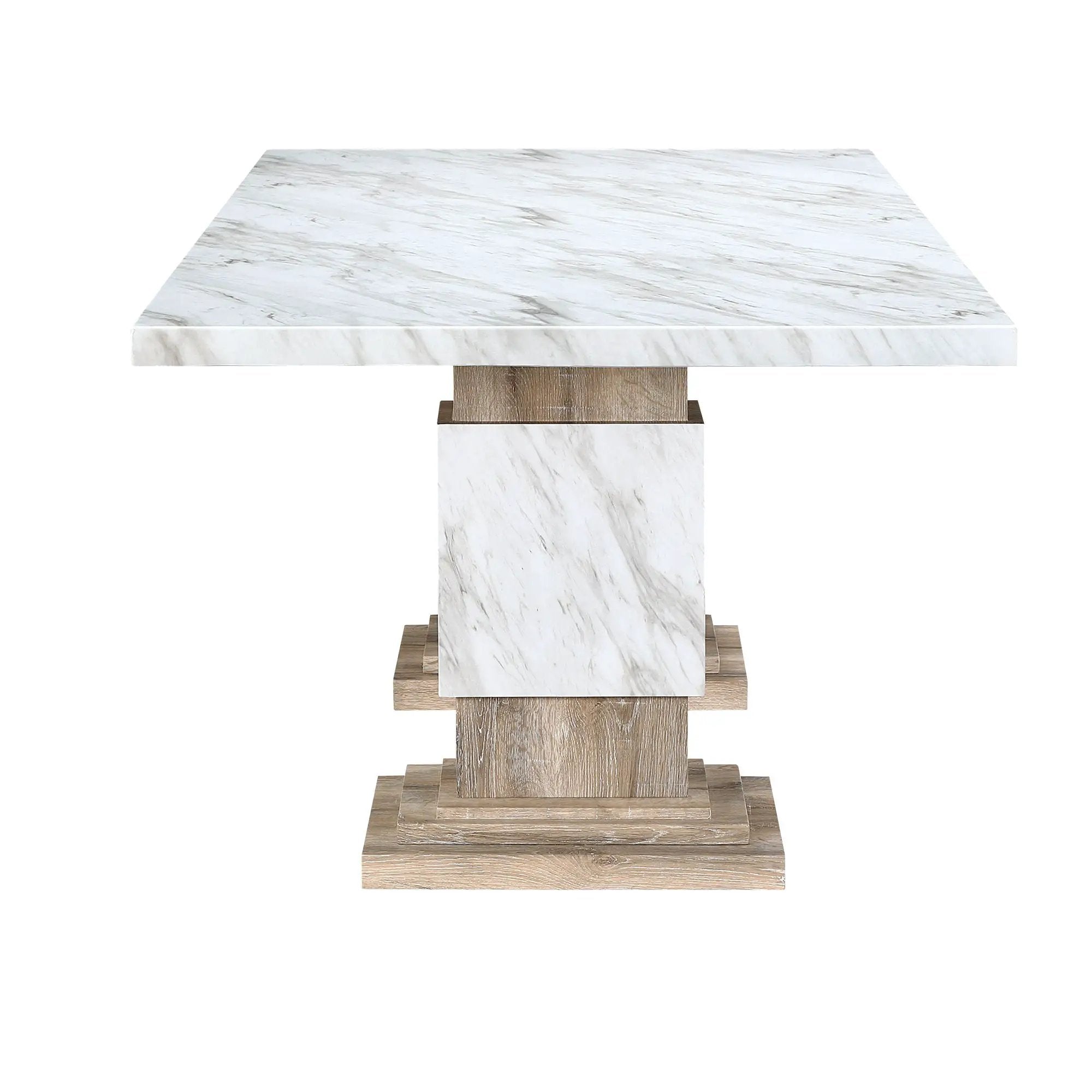 Stacey - Dining Table With Pedestal Base - Beige by HouseOfZazla