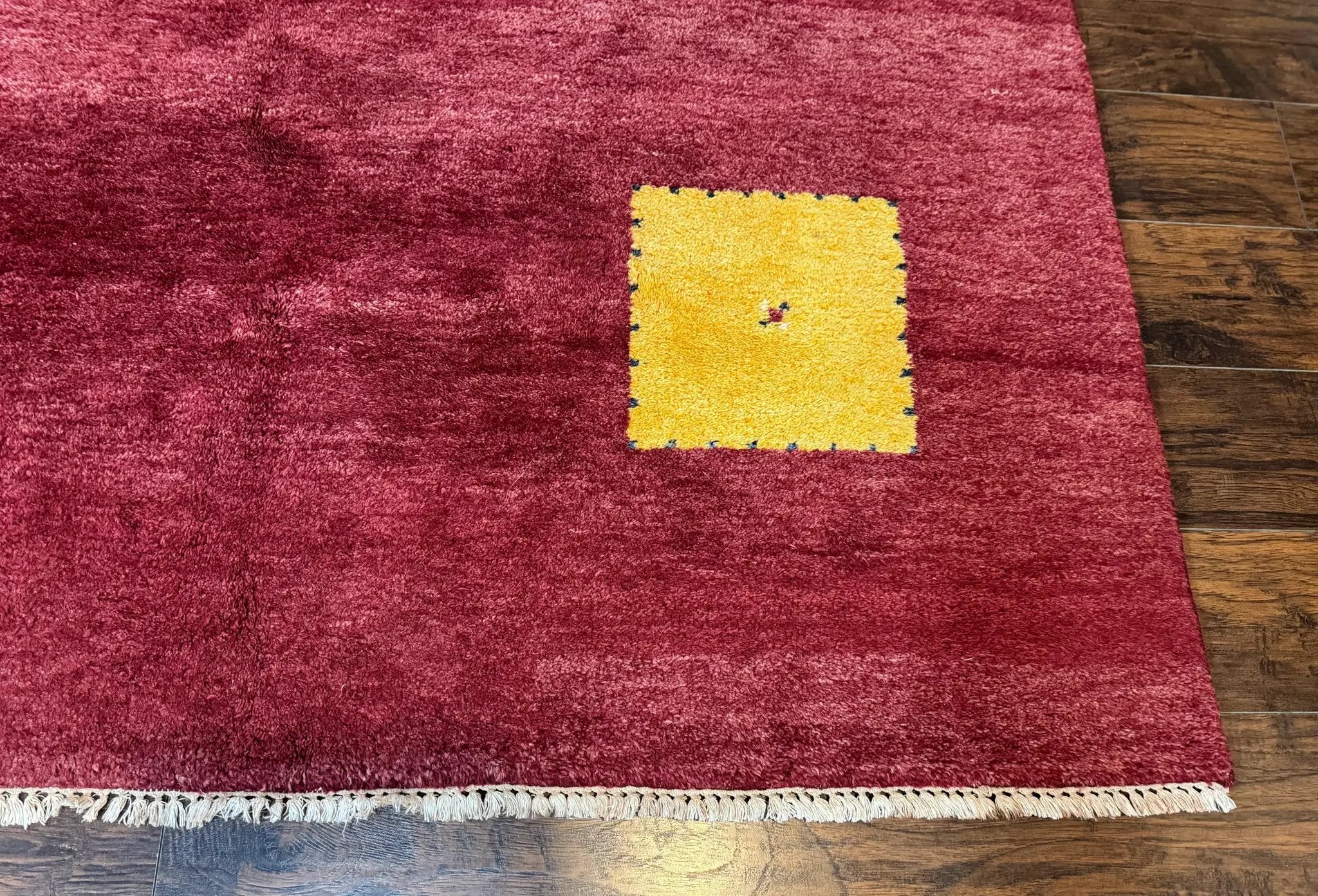 Modern Indo Persian Gabbeh Rug 7x10, Red, Tribal Area Rug by Jewel Rugs