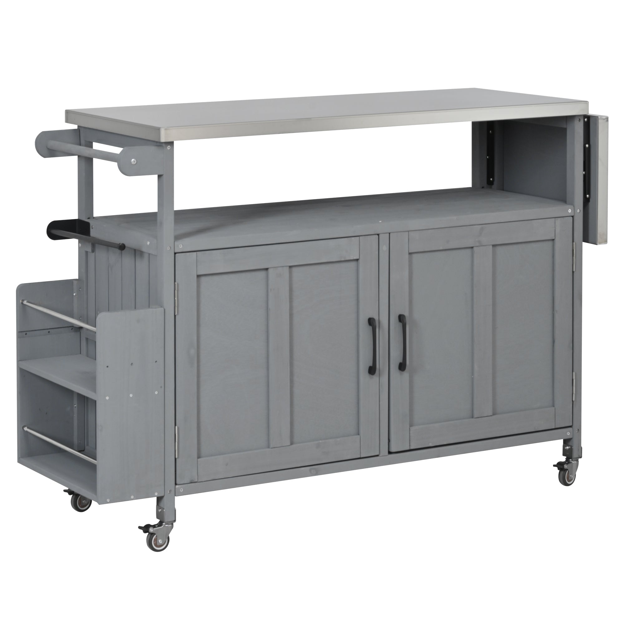 Foldable Outdoor Kitchen Island Patio Mobile Kitchen Cart by HouseOfZazla