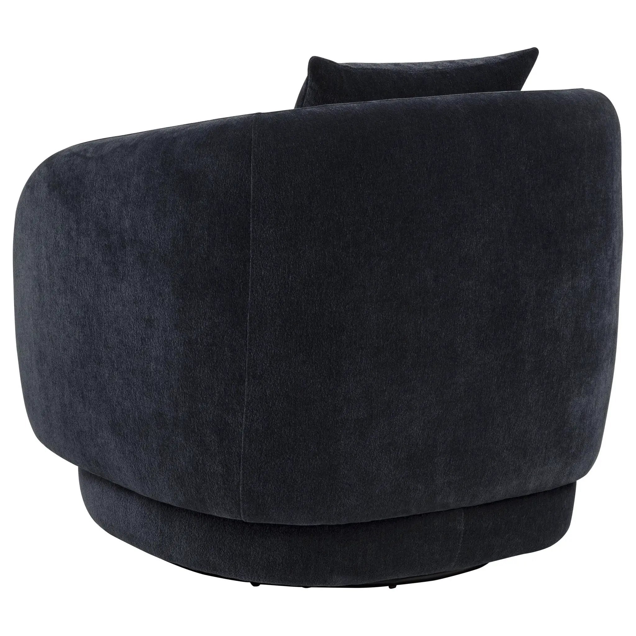 Arnaud Chenille Upholstered Swivel Accent Chair Navy by Unique Piece Furniture
