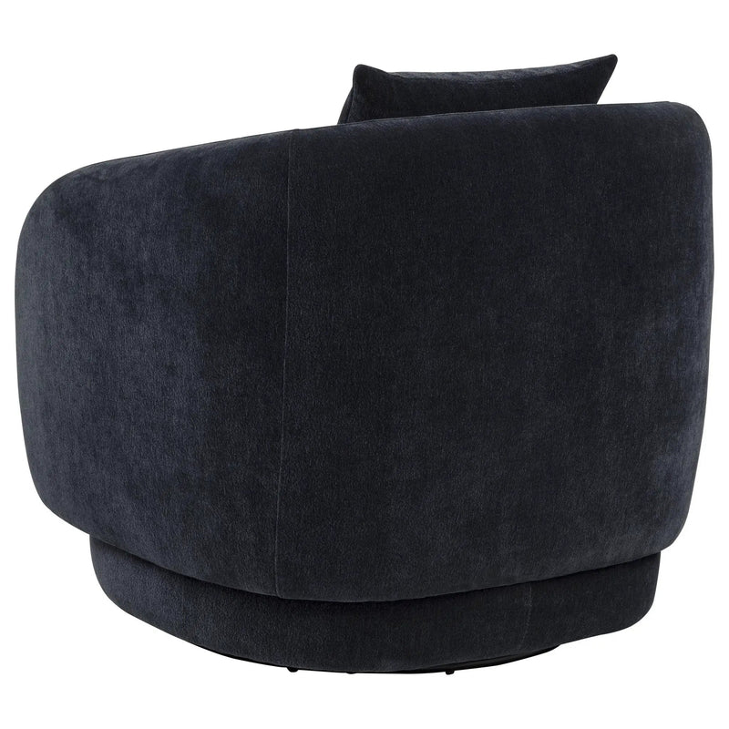 Arnaud Chenille Upholstered Swivel Accent Chair Navy by Unique Piece Furniture
