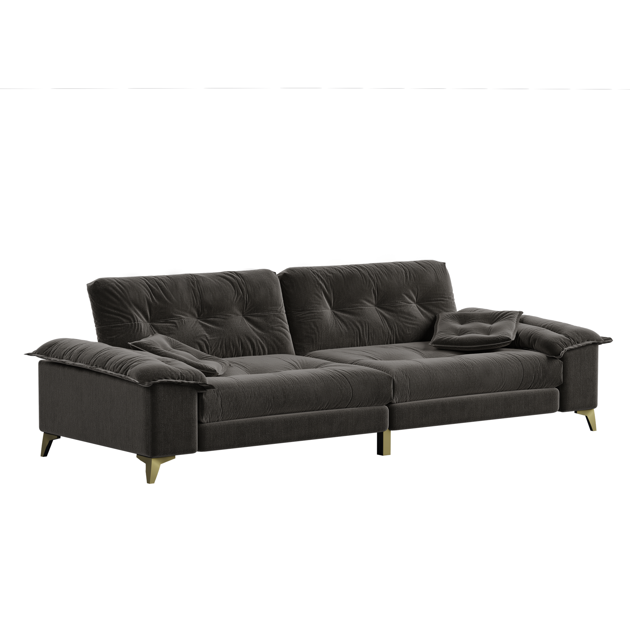 104.7" Modern 4-Seater Cloud Sofa with Wide Flip Armrests by HouseOfZazla