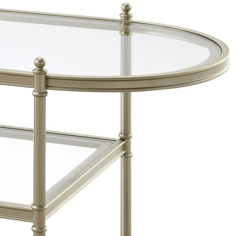 Zaba - TV Stand - Glass Top & Champagne by Unique Piece Furniture