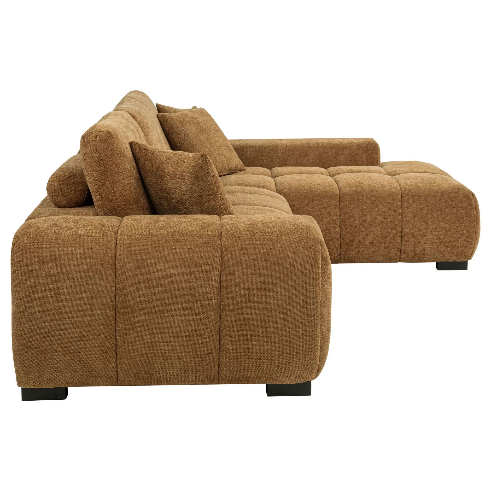 Octavia Upholstered Sectional Chaise Sofa Amber by Unique Piece Furniture