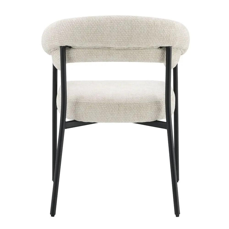 Jirina - Chenille Arm Chair (Set of 2) - Beige & Black by Unique Piece Furniture