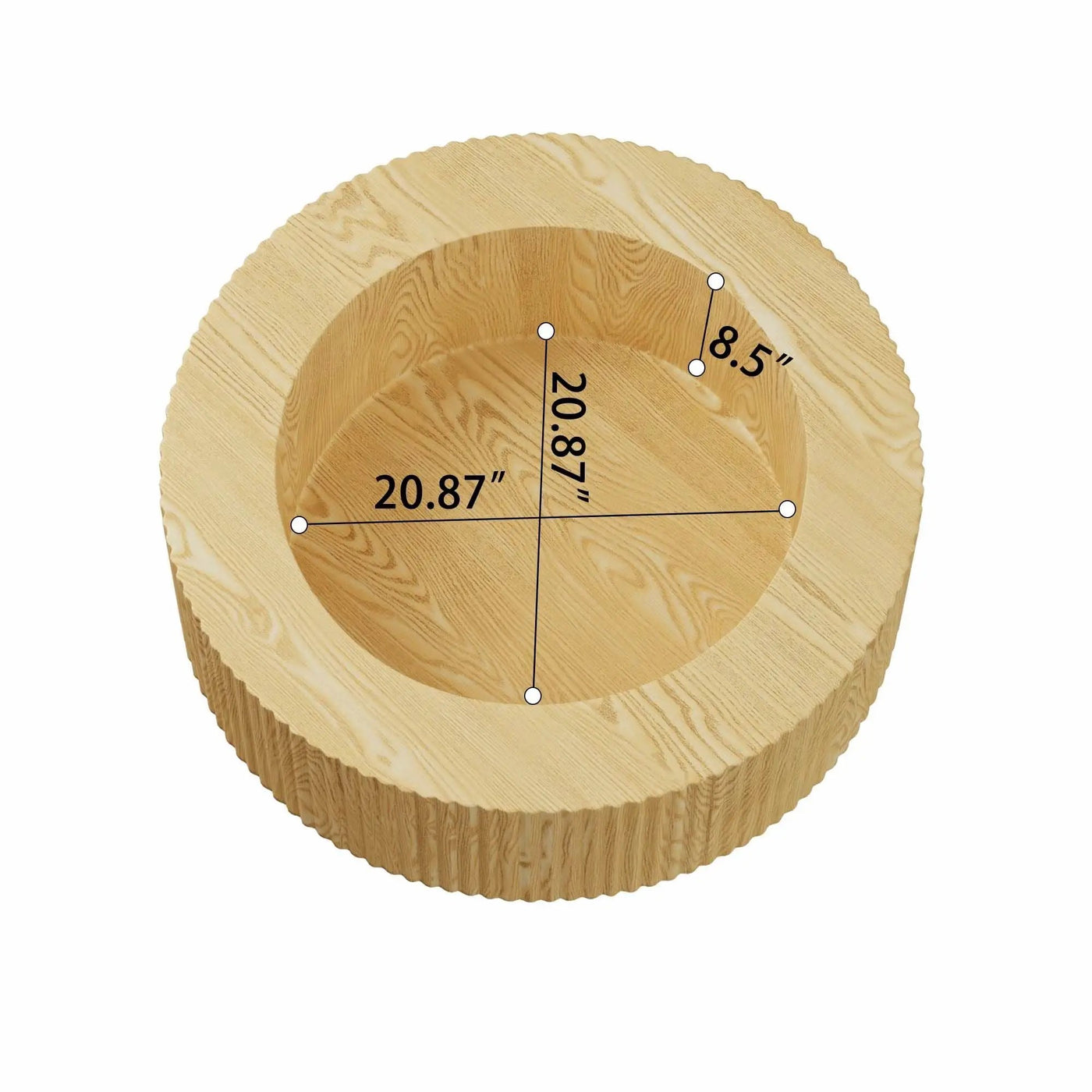 Modern Circular Coffee Table With Stripe Design And Storage Space by HouseOfZazla