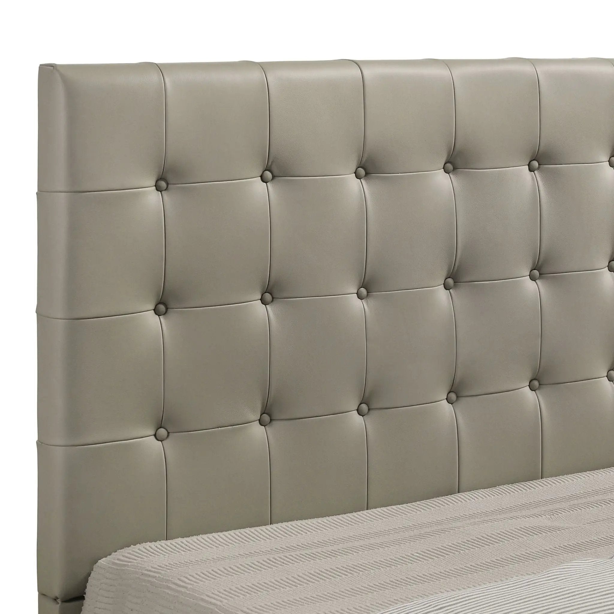 Medley Genuine Leather Eastern King Platform Bed Tan by Unique Piece Furniture